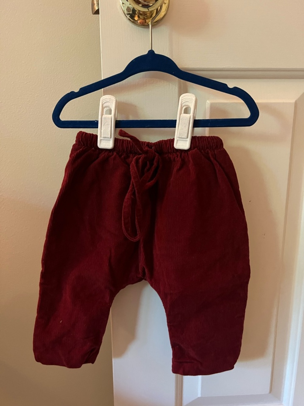 La Coqueta Kids Corduroy Elastic Waist Pants - Burgundy